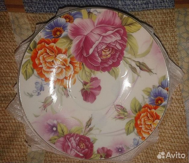 Чайный набор из 13 предметов, новый, фарфоровый