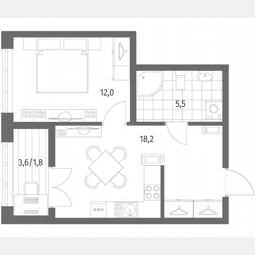 1-к. квартира, 37,8 м², 8/9 эт.