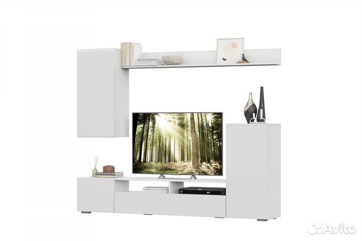 Тумба под тв белый глянц