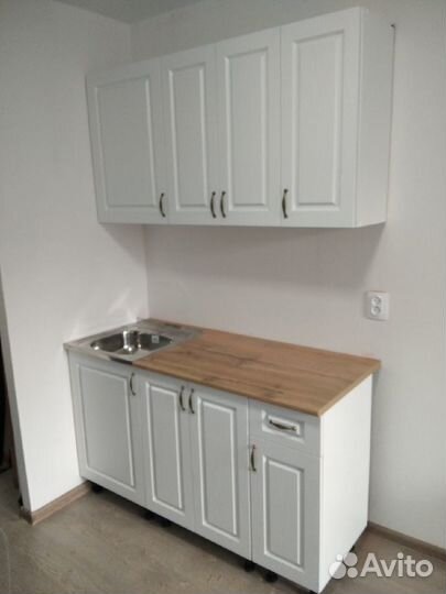 Кухня кухонный гарнитур 1,5 метра белое дерево