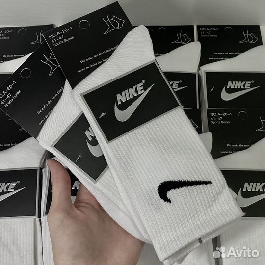 Носки nike everyday белые высокие