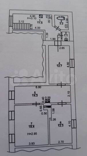 3-к. квартира, 78 м², 2/2 эт.