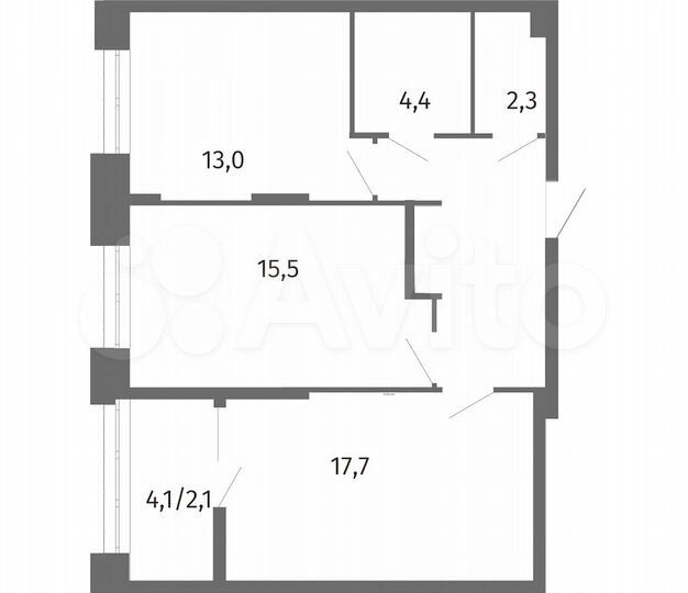 2-к. квартира, 64,5 м², 11/13 эт.