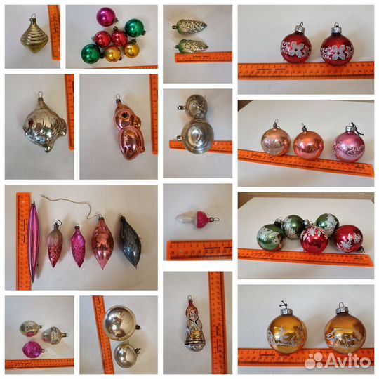 Елочные игрушки СССР, стекло