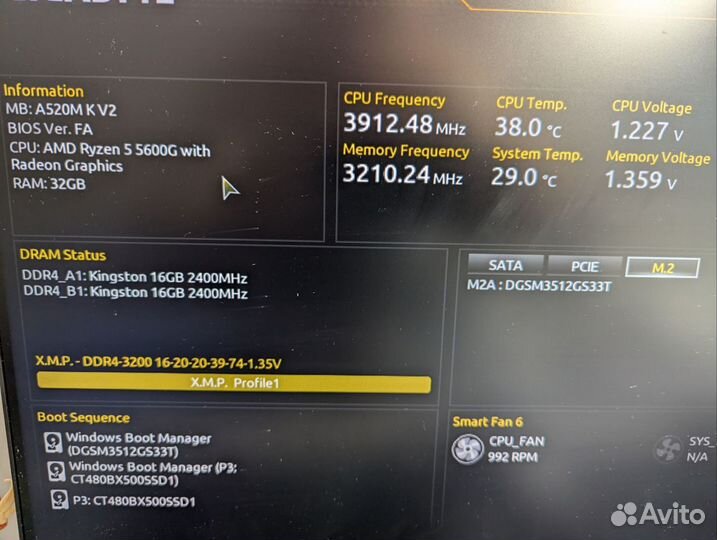 Amd ryzen 5 5600g 32gb 512ssdx2