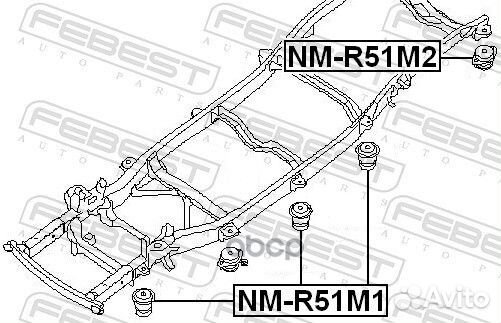 Сайлентблок подрамника Nissan Pathfinder R51M