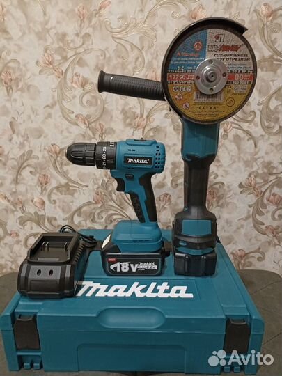 Набор инструментов Makita 2в1, 2АКБ, безщеточный