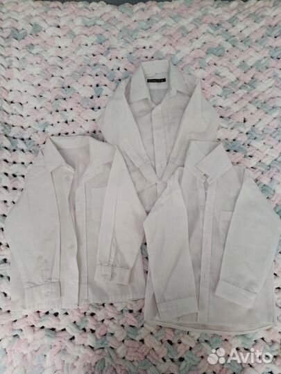 Рубашки на мальчика белые 92, 98