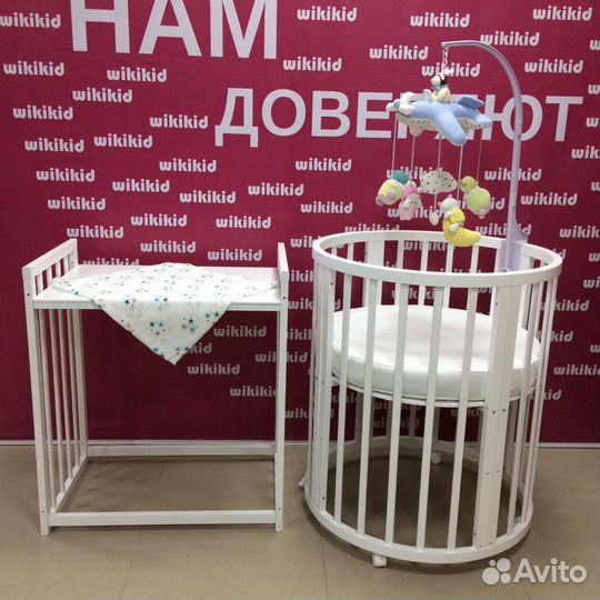 Кровать-трансформер 9в1, белый матовый