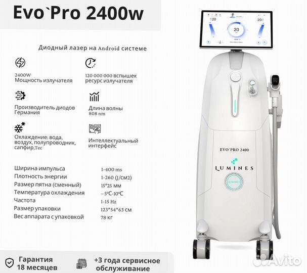 Аппарат для эпиляции люминес Эво-Про 2400W