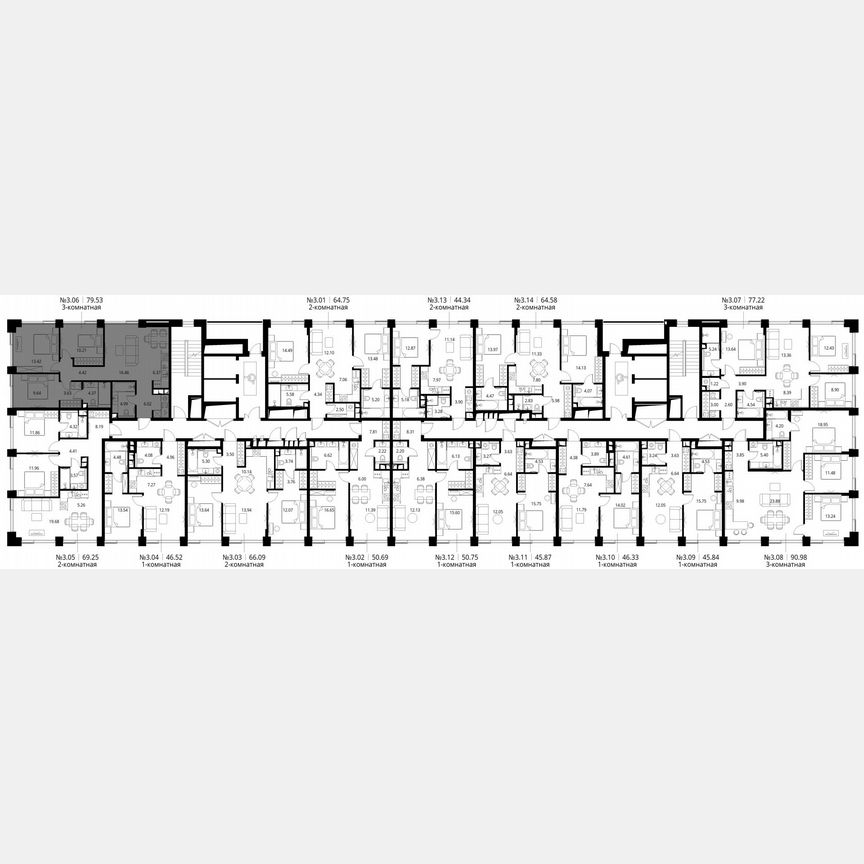3-к. квартира, 79,5 м², 3/10 эт.