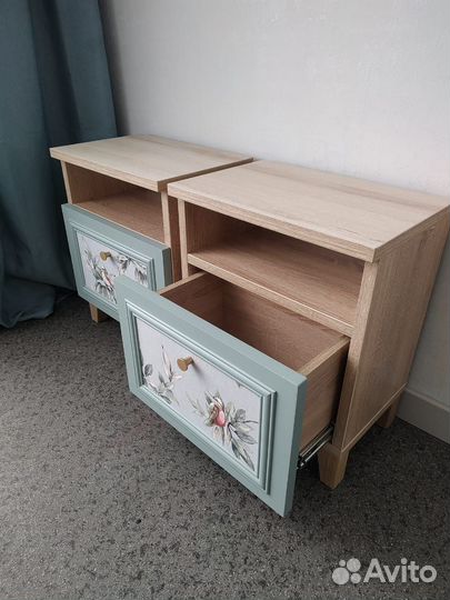 Тумбочки с птичками, прикроватные. Редизайн