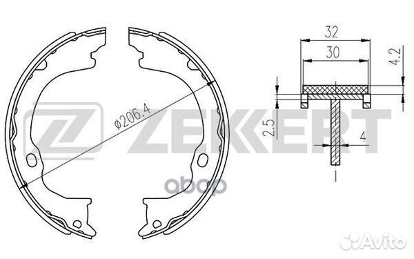 Колодки торм. бараб. задн. Dodge Nitro 07- Jee