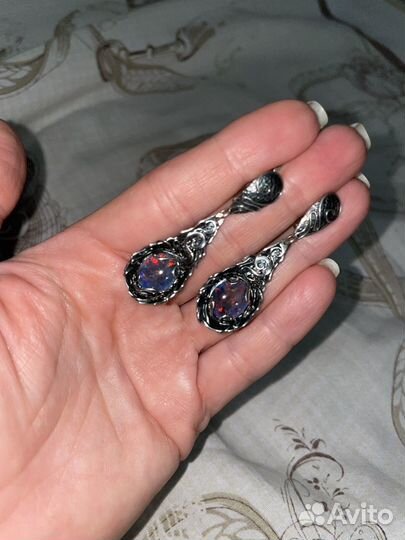 Серебрянные серьги с опалом