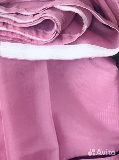 Тюль - штора новая розовая широкая
