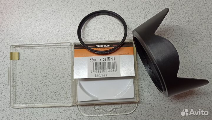 Бленда Nikon 55мм Светофильтр Marumi Uv Haze 52мм