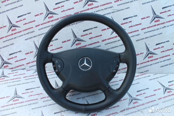 Руль Мерседес w211 Дорест с подушкой черный