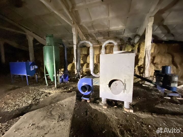 Линия производства травяной муки, сушка опилок