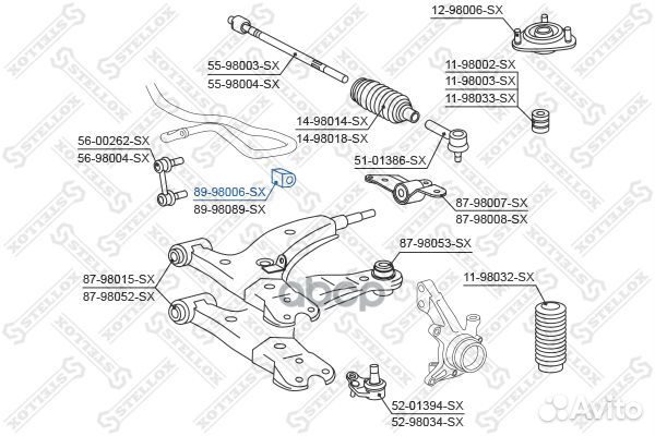 89-98006-SX втулка стабилизатора переднего цент