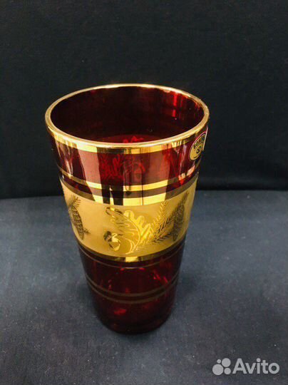 Вазы bohemia, рубин позолота