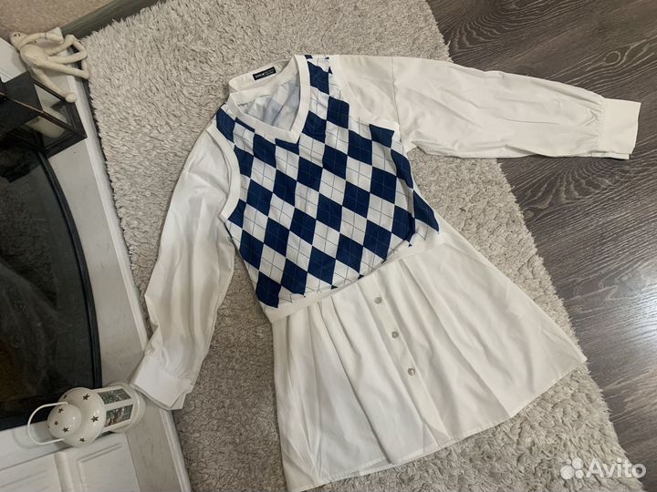 Рубашка платье И жилет 44 размер новое