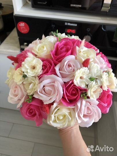 Букет из мыльных роз