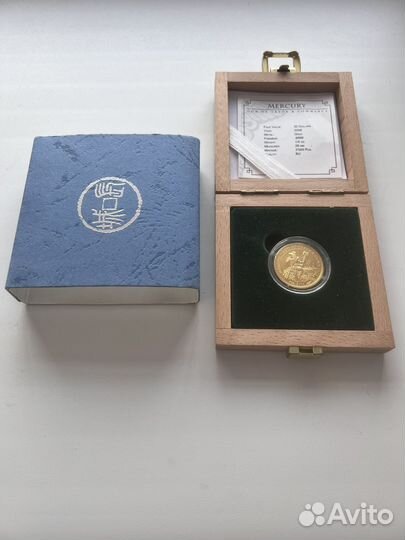 Золотая монета Острова Кука,Меркурий’’