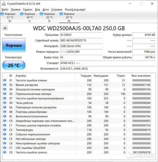 Жесткий диск Western Digital WD Blue 250 гб