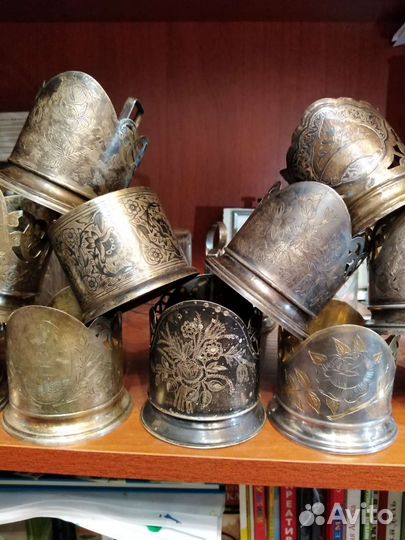 Подстаканники из серебра разные