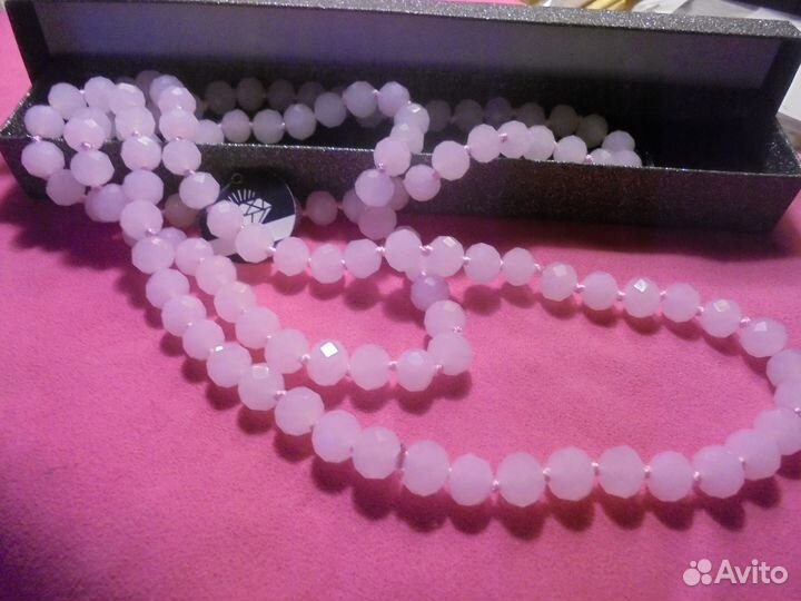 Ожерелье 120 см циркон натуральный гранёный