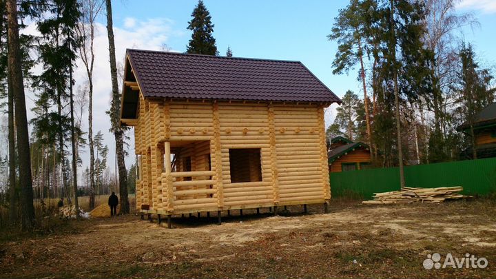 Бревно оцилиндрованное, срубы