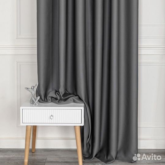 Шторы блэкаут Марсель Темно-серый
