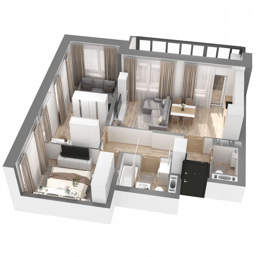 2-к. квартира, 62,6 м², 5/23 эт.