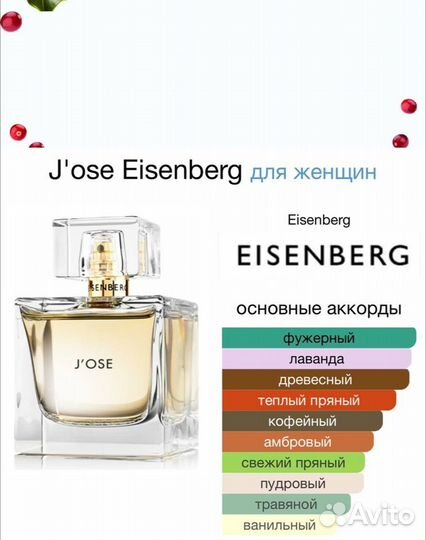 Eisenberg J'Ose Парфюмерная вода 100мл ОАЭ