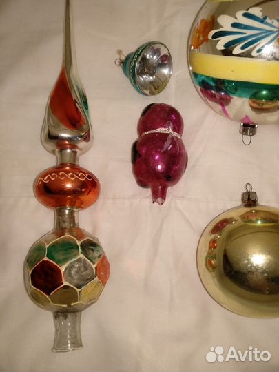 Много ёлочных украшений игрушки СССР