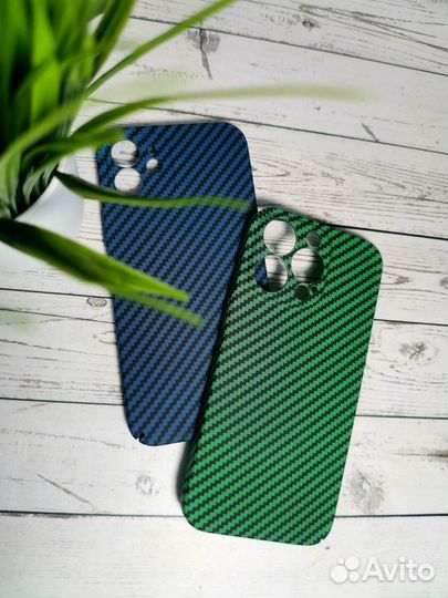 Карбоновый чехол на iPhone 12, 12 Pro Max, 13 Pro