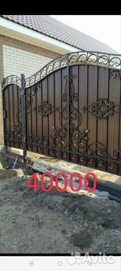 Ворота кованые на дачу, участок