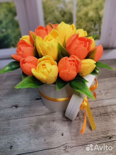 Букет тюльпанов из мыла