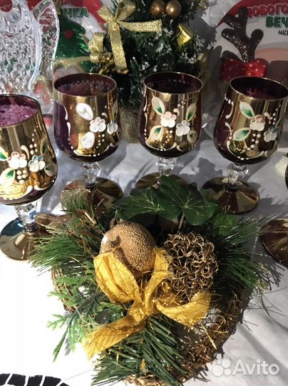 Фужеры СССР чешский хрусталь 5 шт