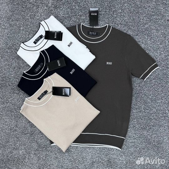 Футболка boss тонкого трикотажа с белым кантом
