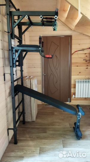 Шведская стенка с турником и брусьями