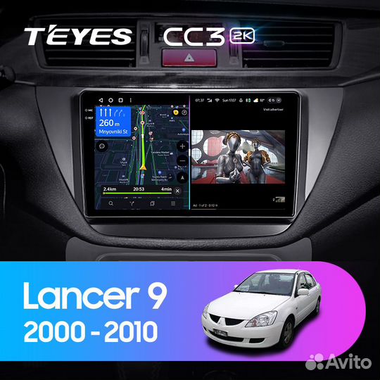 Магнитола teyes CC3 2K 4/64 Митсубиси Лансер 9