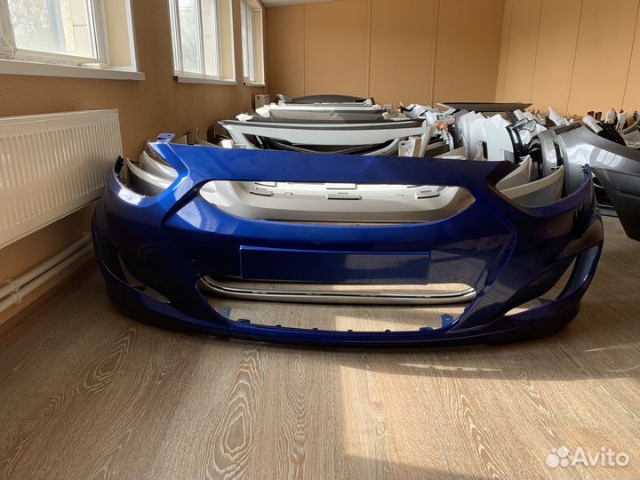 Бампер передний Hyundai Solaris Синий WGM