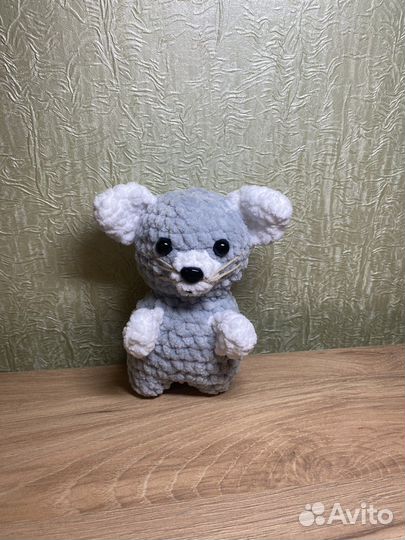 Котик. Мишка. Вязанная игрушка ручной работы