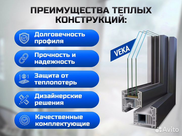 Балконный блок алюминиевый, подКлюч