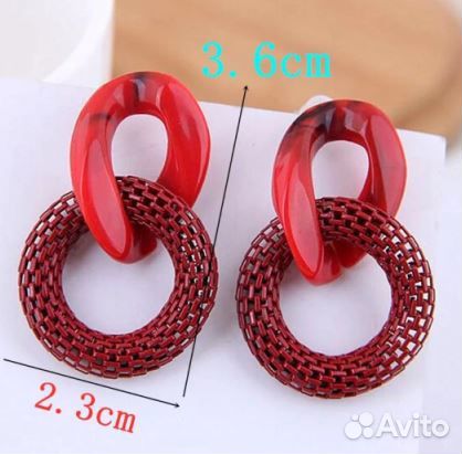 Новые серьги колечки цветные