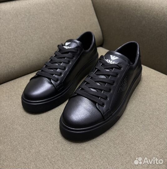 Кеды emporio armani кожаные