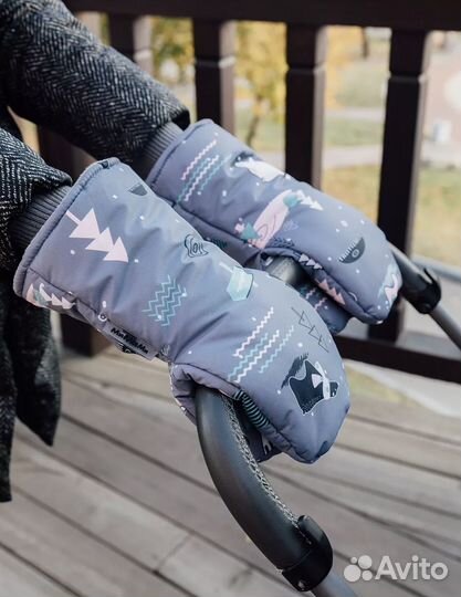 Муфта, варежки на коляску Мимими