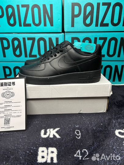 Nike Air Force 1 Black Оригинал Poizon