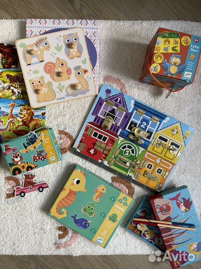 Djeco, Larsen, Ravensburger детские пазлы и игры